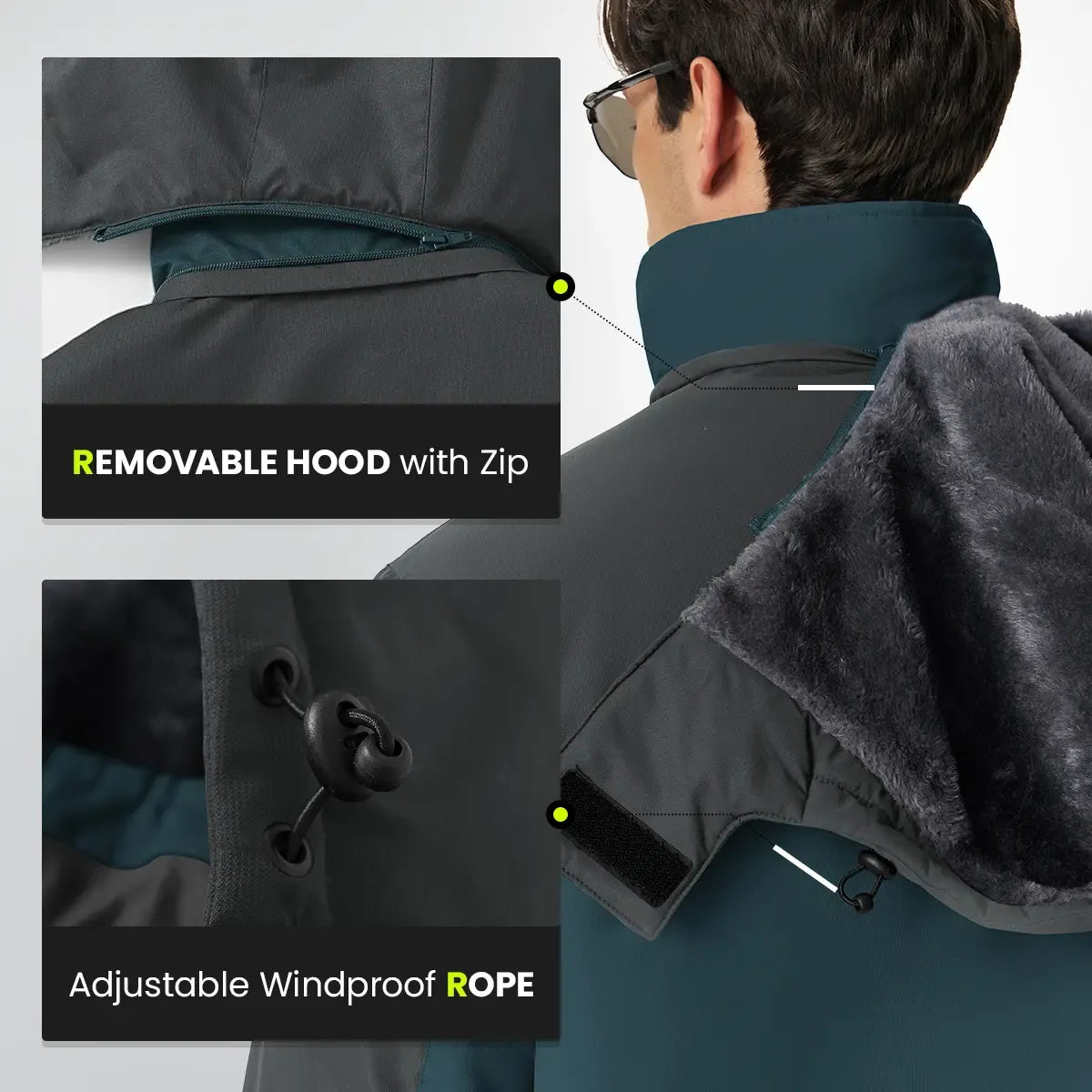 Men’s Winter Ski Snow Jacket Waterproof Windproof Fleece Lined