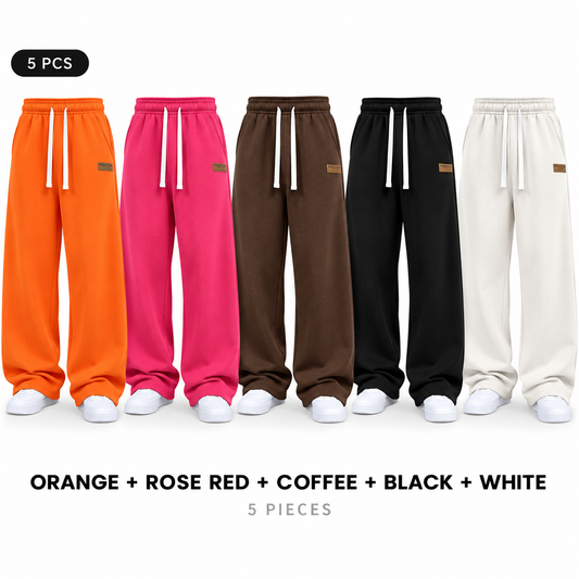 Unisex Solid-Color Drawstring Knit Joggers