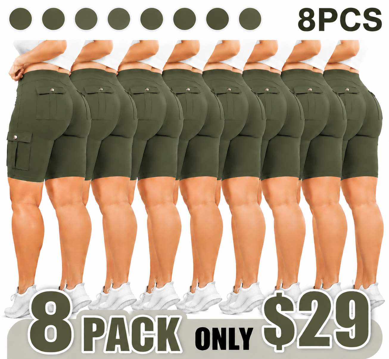 Women's High-Waisted Pocket Shorts (High-Stretch & Comfortable)