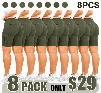 Women's High-Waisted Pocket Shorts (High-Stretch & Comfortable)