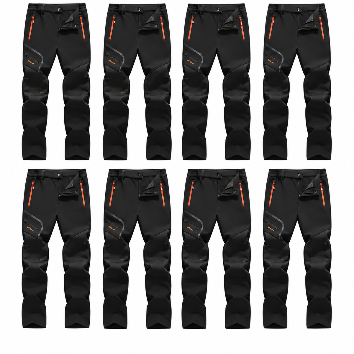(SALE) Plain Fleece-Insulated Thermal Pants - Waterproof Softshell, Below the Ankle, Heat Reflective, Zip Pockets