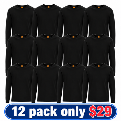 100% Cotton High Visibility Safety Long Sleeve Crew Neck T-Shirts