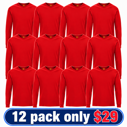 100% Cotton High Visibility Safety Long Sleeve Crew Neck T-Shirts