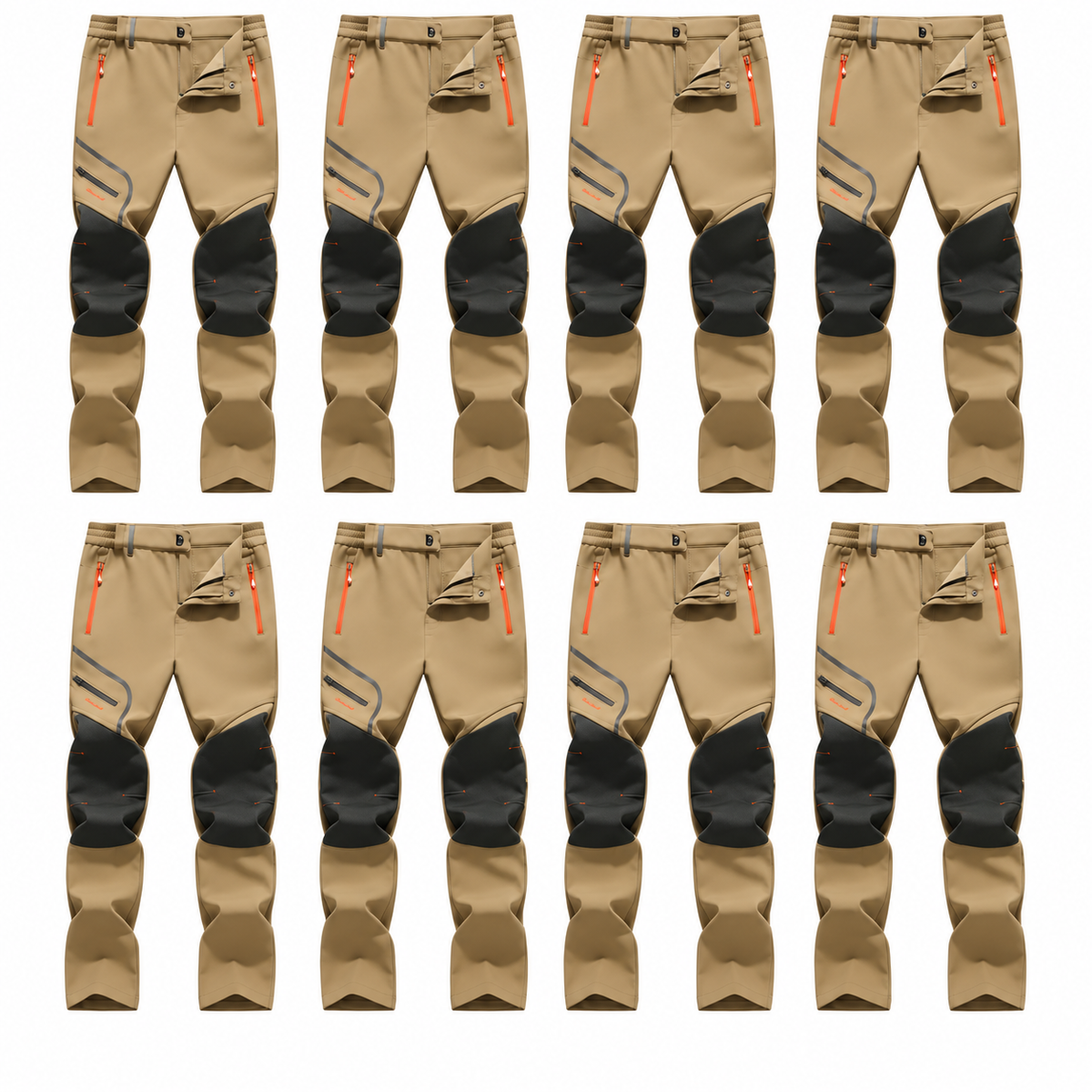 (SALE) Plain Fleece-Insulated Thermal Pants - Waterproof Softshell, Below the Ankle, Heat Reflective, Zip Pockets