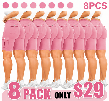 Women's High-Waisted Pocket Shorts (High-Stretch & Comfortable)