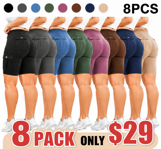 Women's High-Waisted Pocket Shorts (High-Stretch & Comfortable)