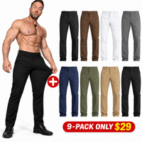 9-PACK ONLY $29--$3 EACH--Black+Black + Brown + White + Gray + Navy Blue + Olive Green + Khaki + Black