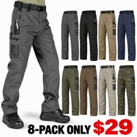 8-PACK ONLY $29-Gray + Black + Khaki + Navy Blue + Olive Green + Brown + Light Beige + Camouflage