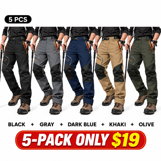 (SALE) Plain Fleece-Insulated Thermal Pants - Waterproof Softshell, Below the Ankle, Heat Reflective, Zip Pockets