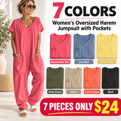 Women's Oversized Harem Jumpsuit with Pockets