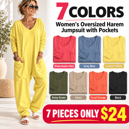 Women's Oversized Harem Jumpsuit with Pockets