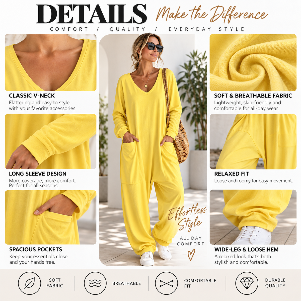 Women's Oversized Harem Jumpsuit with Pockets