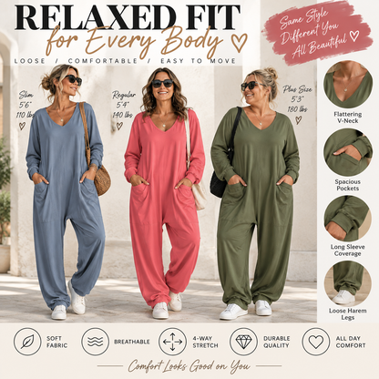 Women's Oversized Harem Jumpsuit with Pockets