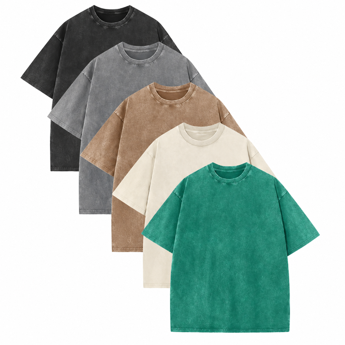 Men's Loose Vintage Acid-Wash T-Shirt – 100% Heavyweight Cotton Streetwear Style
