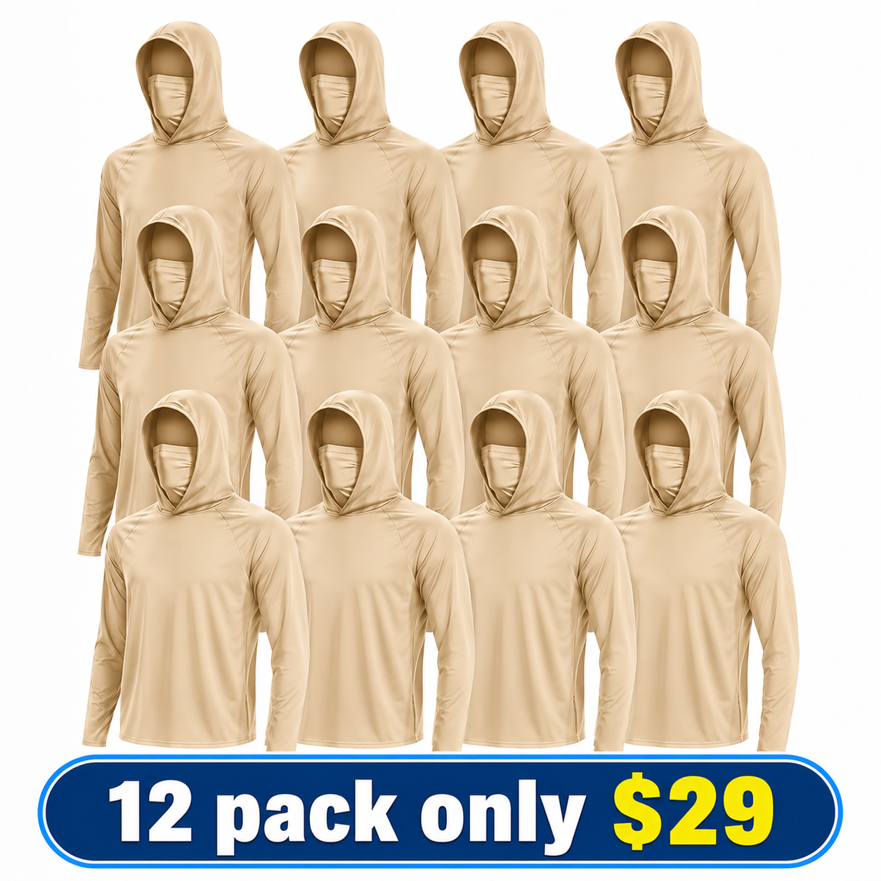 Fishing and Construction Shirts - Hooded UPF 50 Long Sleeve with Gaiter