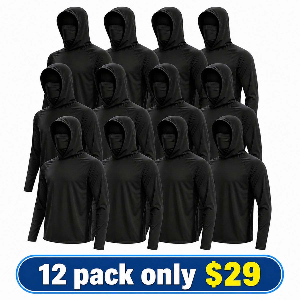 Fishing and Construction Shirts - Hooded UPF 50 Long Sleeve with Gaiter