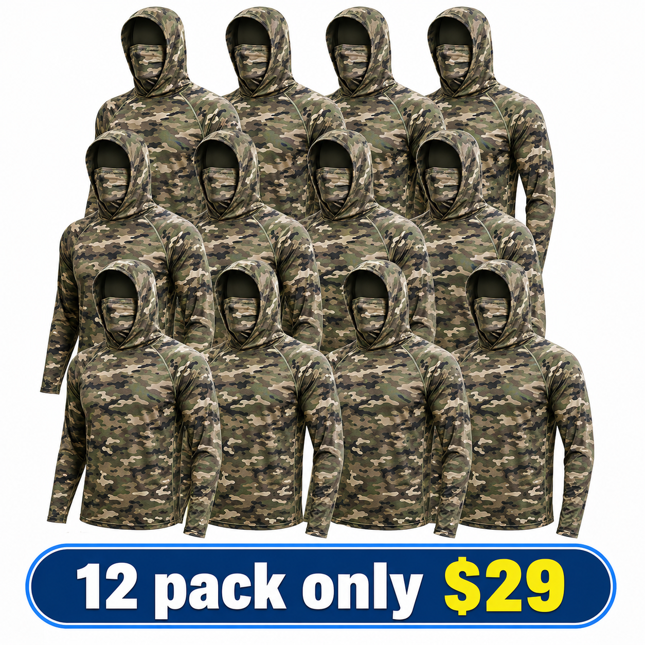 Fishing and Construction Shirts - Hooded UPF 50 Long Sleeve with Gaiter
