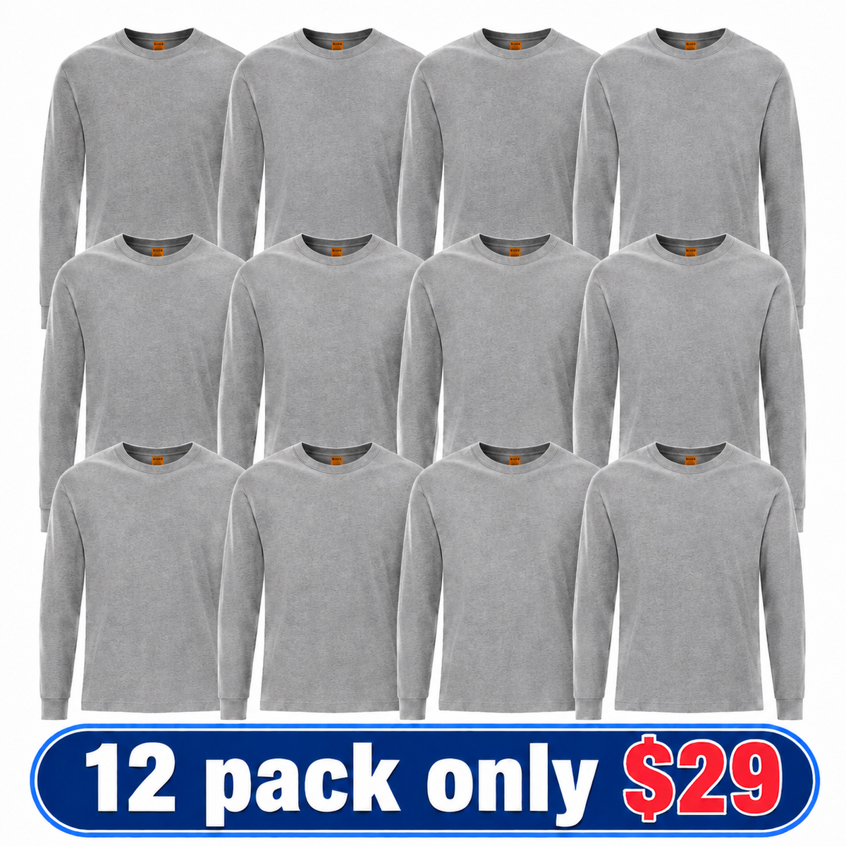 100% Cotton High Visibility Safety Long Sleeve Crew Neck T-Shirts