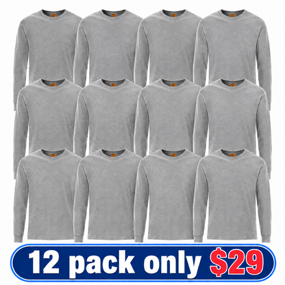 100% Cotton High Visibility Safety Long Sleeve Crew Neck T-Shirts