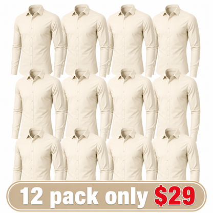 Men's Stretch Dress Shirt – Slim-Fit, Muscle-Contouring, Non-Iron Button-Down
